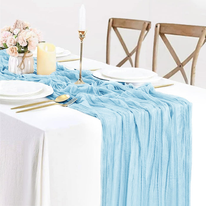10 ft x 38" Premium Gauze Cheesecloth Table Runner - Baby Blue (1pc)