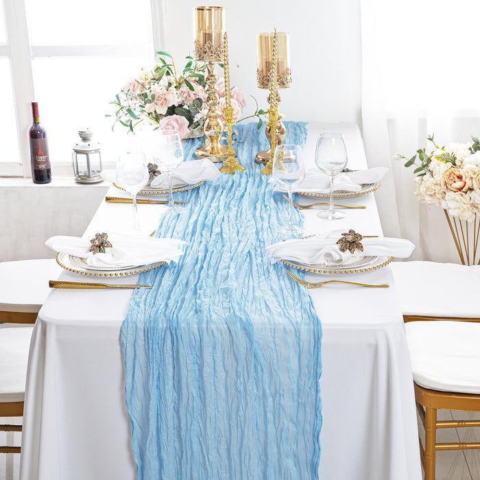 10 ft x 38" Premium Gauze Cheesecloth Table Runner - Baby Blue (1pc)
