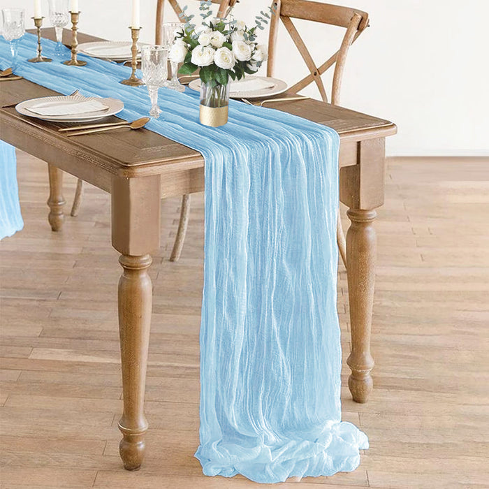 10 ft x 38" Premium Gauze Cheesecloth Table Runner - Baby Blue (1pc)