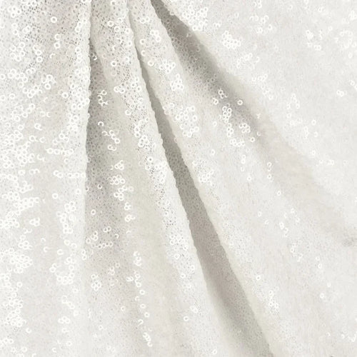 10 ft x 52" Sequin Glitz Net Event Backdrop Curtain Drape Panel - White (1pc)