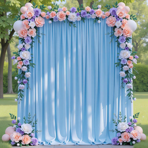 10 ft x 62" Spandex 4-Way Stretch Event Backdrop Curtain Drape Panel - Baby Blue (1pc)