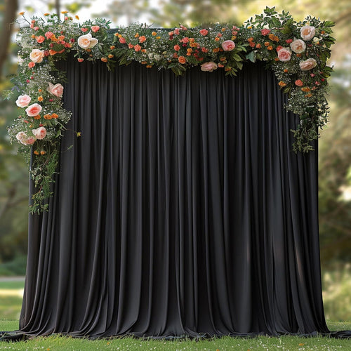 10 ft x 62" Spandex 4-Way Stretch Event Backdrop Curtain Drape Panel - Black (1pc)