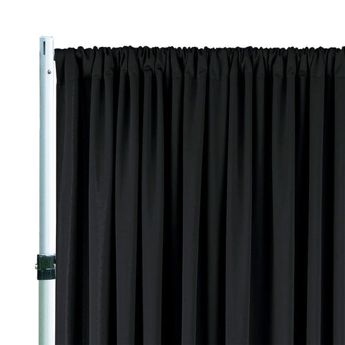 10 ft x 62" Spandex 4-Way Stretch Event Backdrop Curtain Drape Panel - Black (1pc)