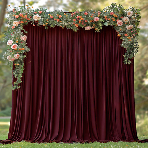 10 ft x 62" Spandex 4-Way Stretch Event Backdrop Curtain Drape Panel - Burgundy (1pc)