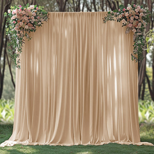 10 ft x 62" Spandex 4-Way Stretch Event Backdrop Curtain Drape Panel - Champagne (1pc)