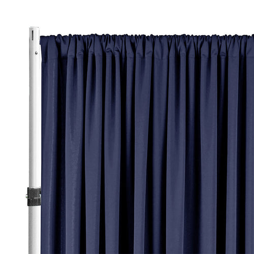 10 ft x 62" Spandex 4-Way Stretch Event Backdrop Curtain Drape Panel - Navy Blue (1pc)