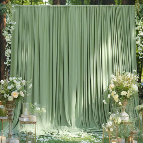 10 ft x 62" Spandex 4-Way Stretch Event Backdrop Curtain Drape Panel - Sage Green (1pc)