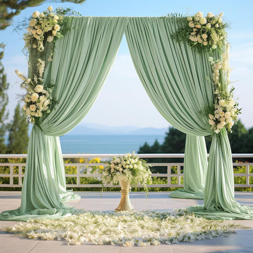 10 ft x 62" Spandex 4-Way Stretch Event Backdrop Curtain Drape Panel - Sage Green (1pc)