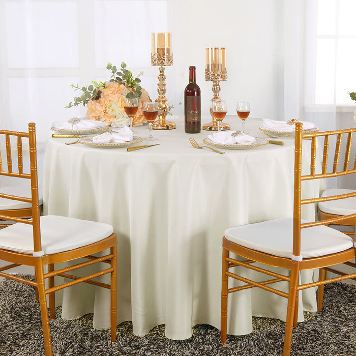 108" Seamless Round Economy Polyester Tablecloth - Ivory (1pc)