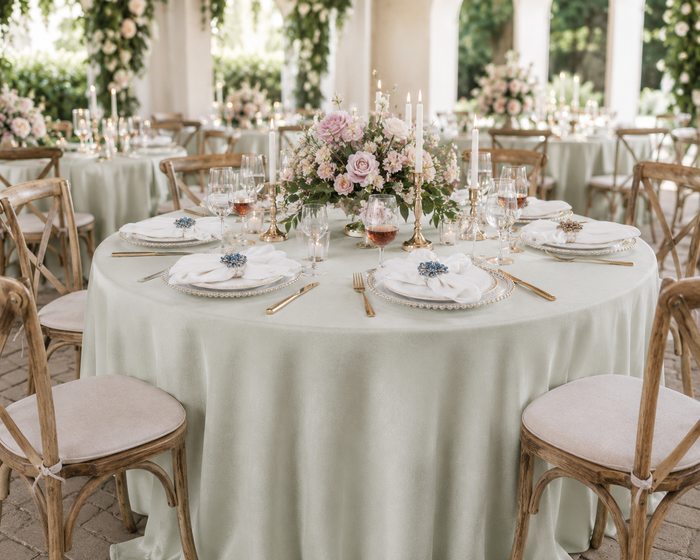 108" Seamless Round Rustic Panama Linen Tablecloth - Ivory (1pc)