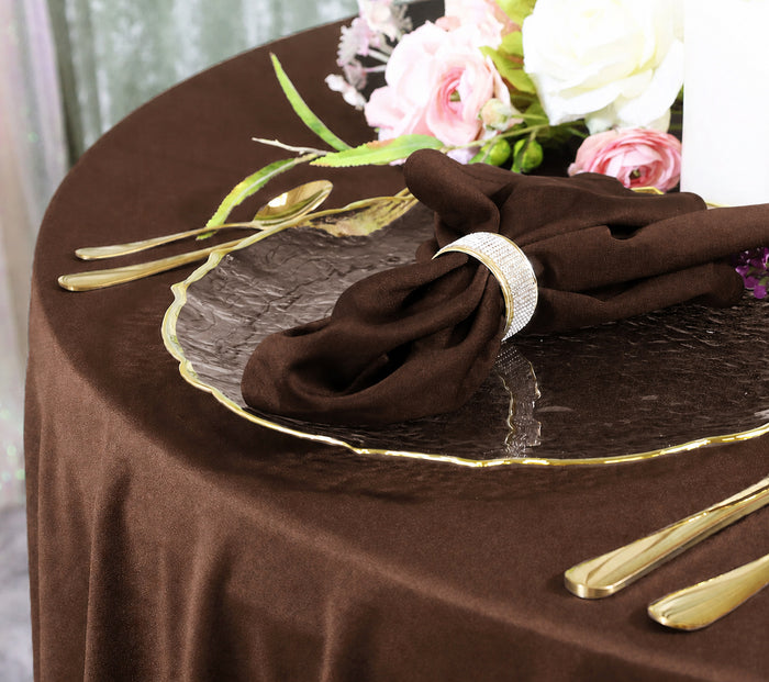 108" Seamless Round Scuba (Wrinkle-Free) Tablecloth - Chocolate (1pc)