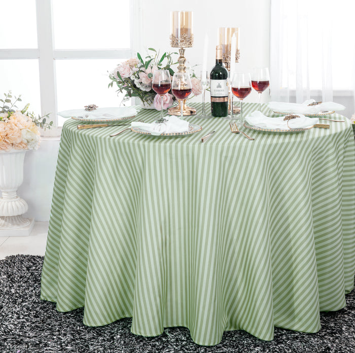 108" Seamless Round Seersucker Polyester Tablecloth - Sage Green (1pc)