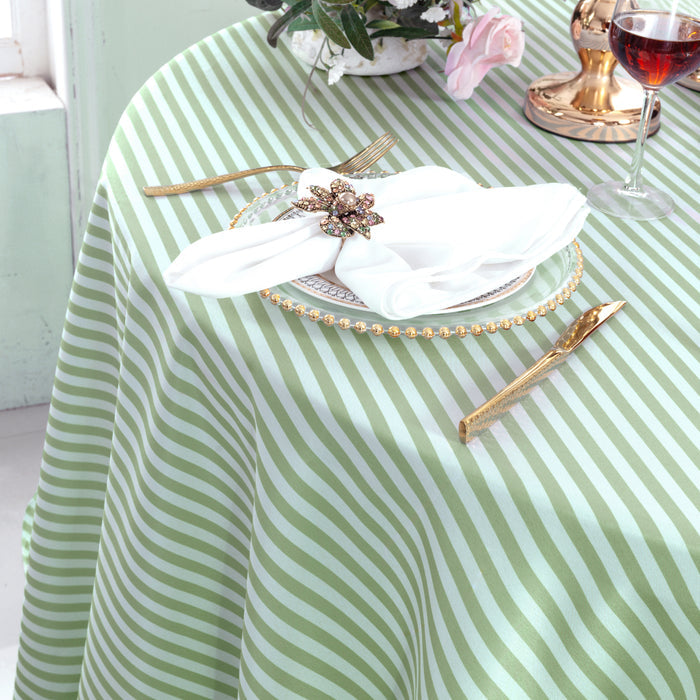 108" Seamless Round Seersucker Polyester Tablecloth - Sage Green (1pc)