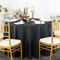 108" Seamless Round Striped Jacquard Polyester Tablecloth - Black (1pc)