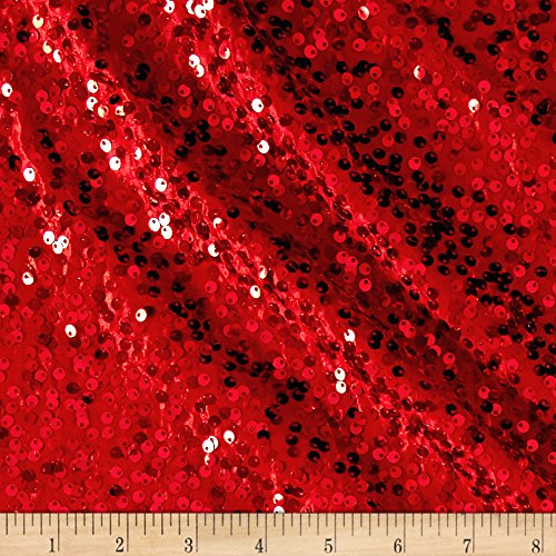 12 ft x 52" Sequin Glitz Net Event Backdrop Curtain Drape Panel - Red (1pc)