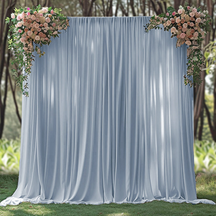 12 ft x 62" Spandex 4-Way Stretch Event Backdrop Curtain Drape Panel - Dusty Blue (1pc)