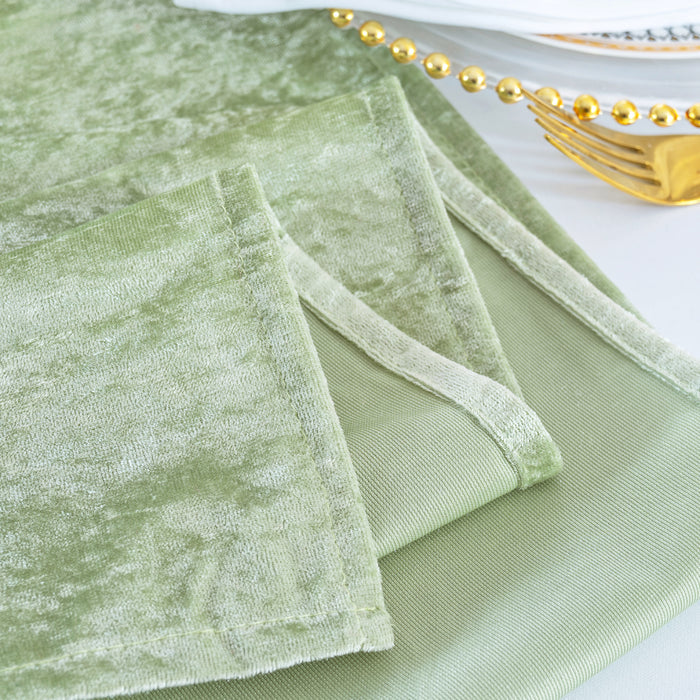 120" Round Ice Crushed Velvet (200 GSM) Tablecloth - Sage Green (1pc)