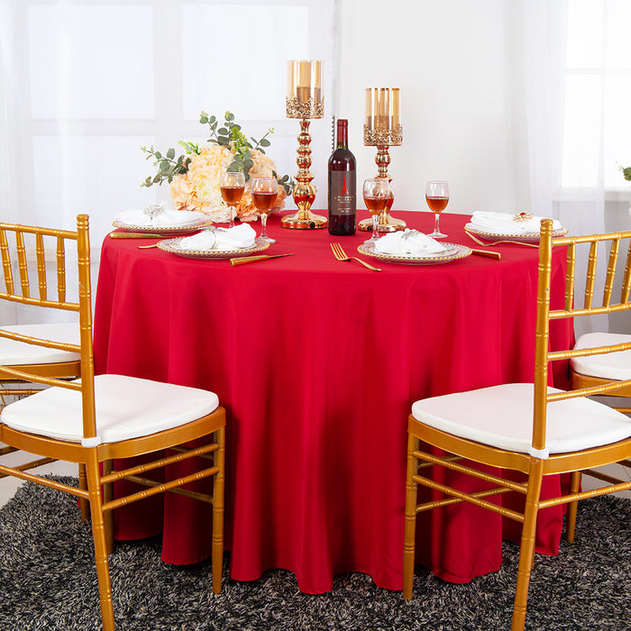 120" Seamless Round Economy Polyester Tablecloth - Red (1pc)