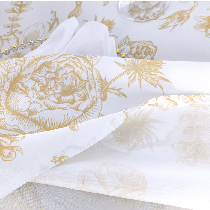 120" Seamless Round French Toile Polyester Tablecloth - Champagne (1pc)