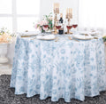 120" Seamless Round French Toile Polyester Tablecloth - Dusty Blue (1pc)