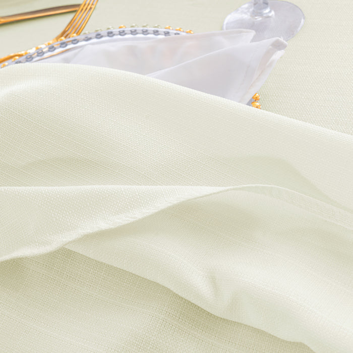 120" Seamless Round Rustic Panama Linen Tablecloth - Ivory (1pc)