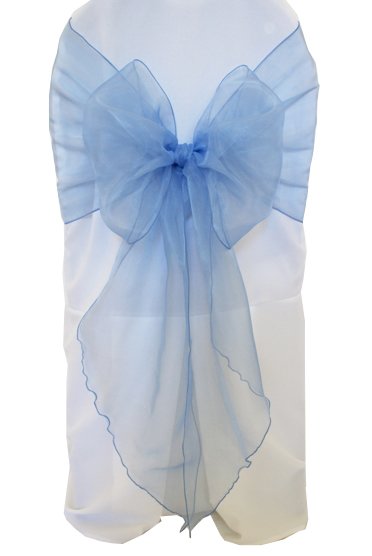 12"x116" Angle End Organza Chair Sashes - Periwinkle/Cornflower (10pcs/pk)