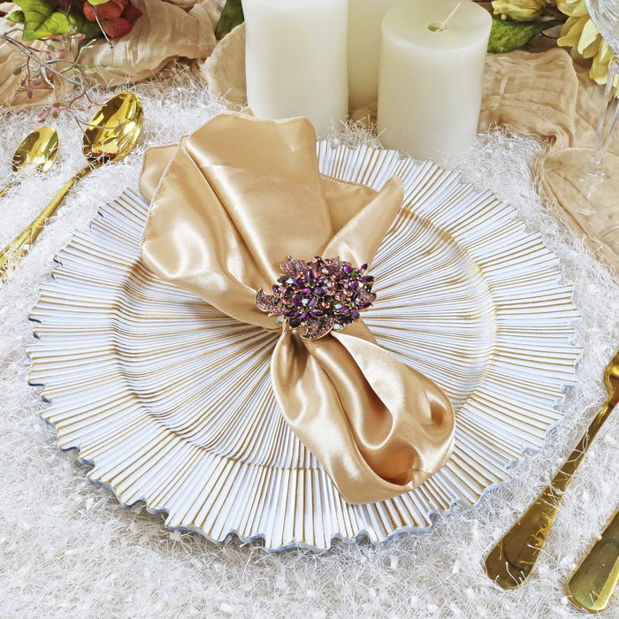 13" Antique White Sunray Acrylic Charger Plates (6pcs)