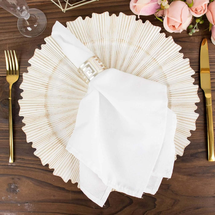 13" Antique White Sunray Acrylic Charger Plates (6pcs)
