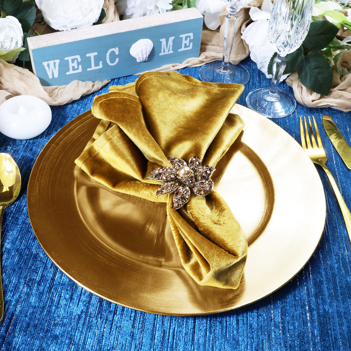 13" Gold Metallic Acrylic Charger Plates (6pcs)