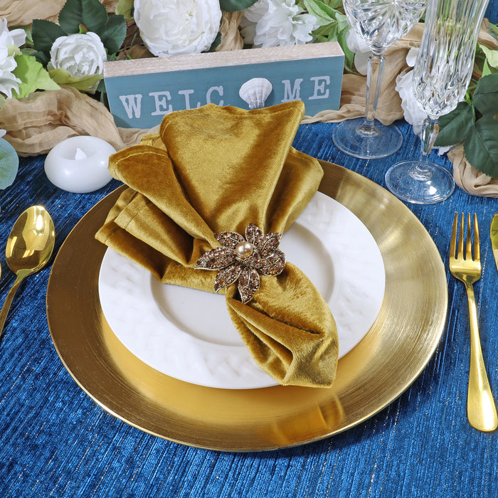 13" Gold Metallic Acrylic Charger Plates (6pcs)