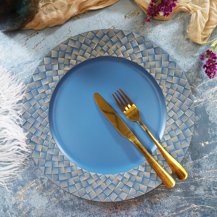 13" Serene Checkered Edge Acrylic Charger Plates (6pcs)