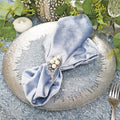 13" Silver Foil Brushed Leaf Rim Glass Charger Plates (8pcs)