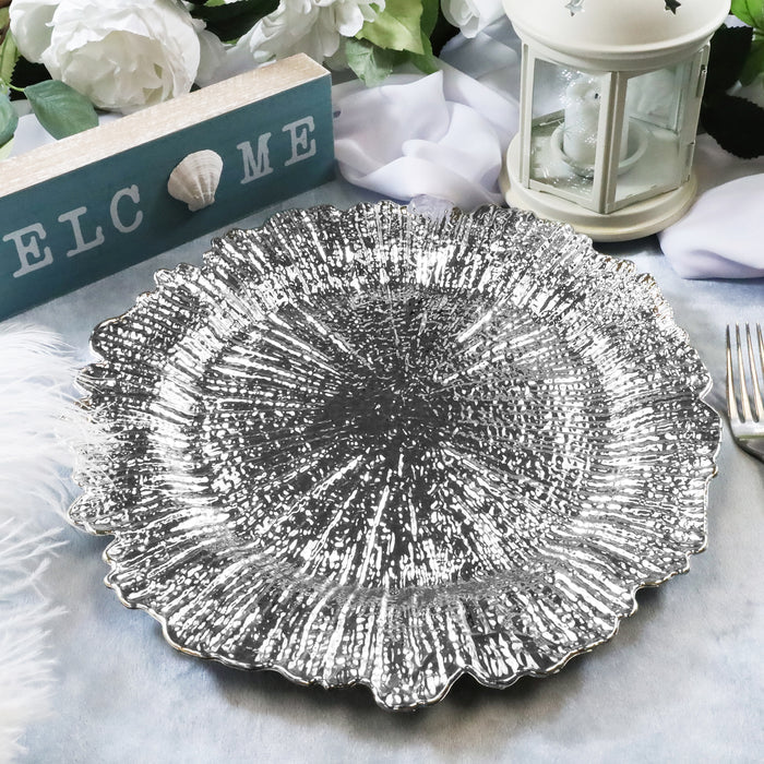 13" Silver Reef Acrylic Charger Plates (6pcs)
