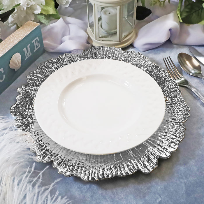13" Silver Reef Acrylic Charger Plates (6pcs)