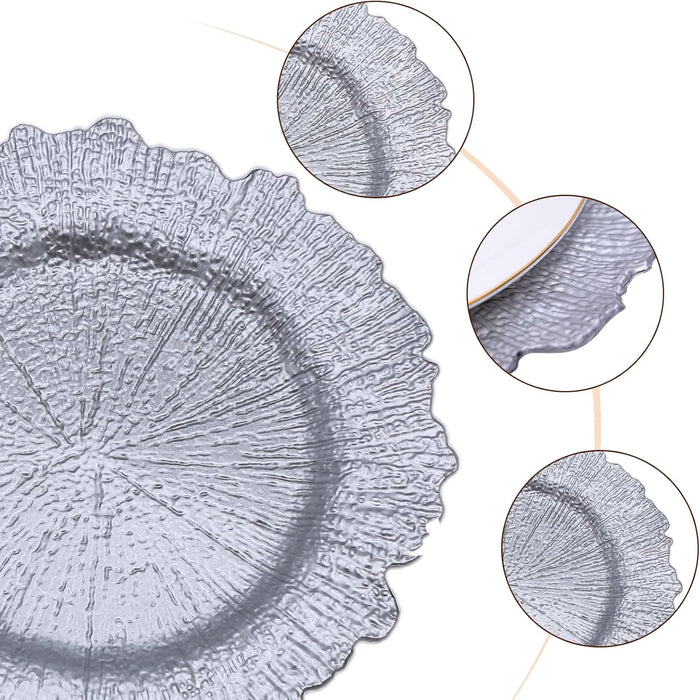 13" Silver Reef Acrylic Charger Plates (6pcs)