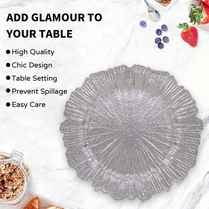 13" Silver Reef Acrylic Charger Plates (6pcs)