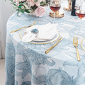132" Round Floral Reef Jacquard Polyester Tablecloth - Dusty Blue (1pc)