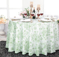 132" Round French Toile Polyester Tablecloth - Sage Green (1pc)