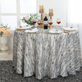 132" Round Galilean Jacquard Polyester Tablecloth - Black (1pc)