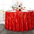132" Round Gilded Marble Holland Velvet Tablecloth - Red (1pc)