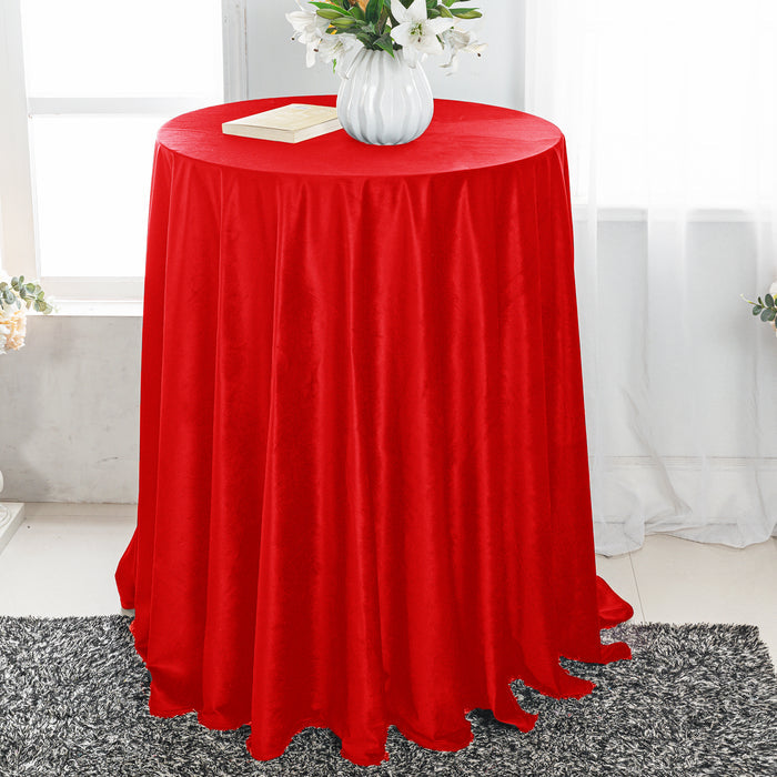 132" Round Holland Velvet Tablecloth - Red (1pc)