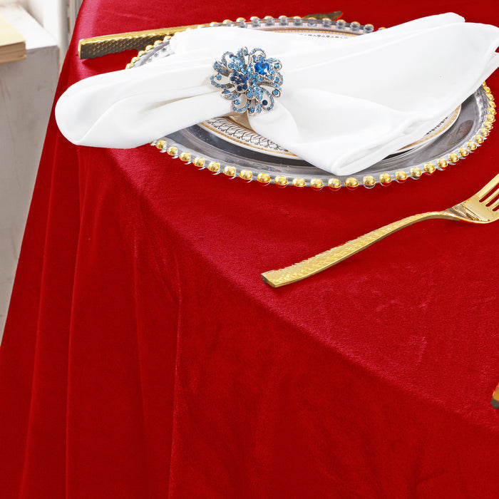 132" Round Holland Velvet Tablecloth - Red (1pc)