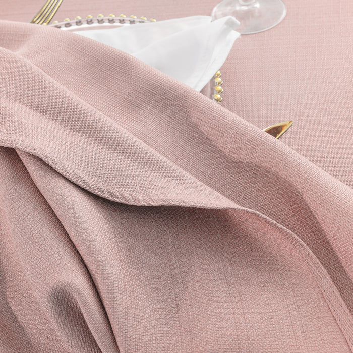 132" Round Rustic Panama Linen Tablecloth - Blush Pink/Rose Gold (1pc)