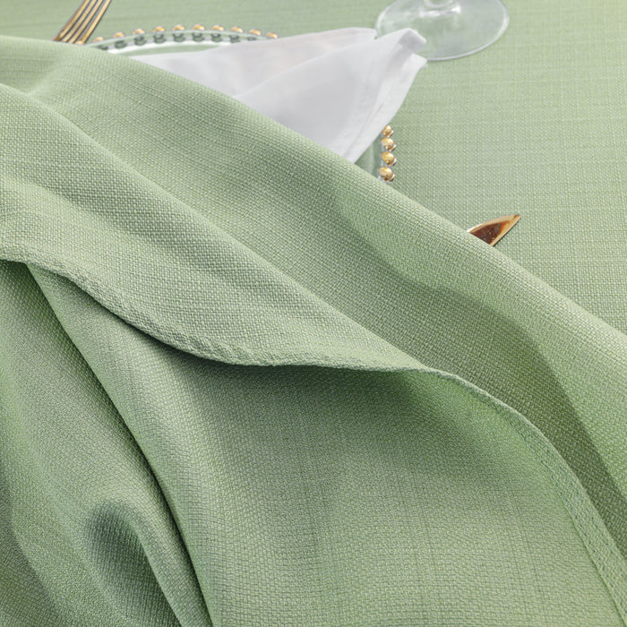 132" Round Rustic Panama Linen Tablecloth - Sage Green (1pc)