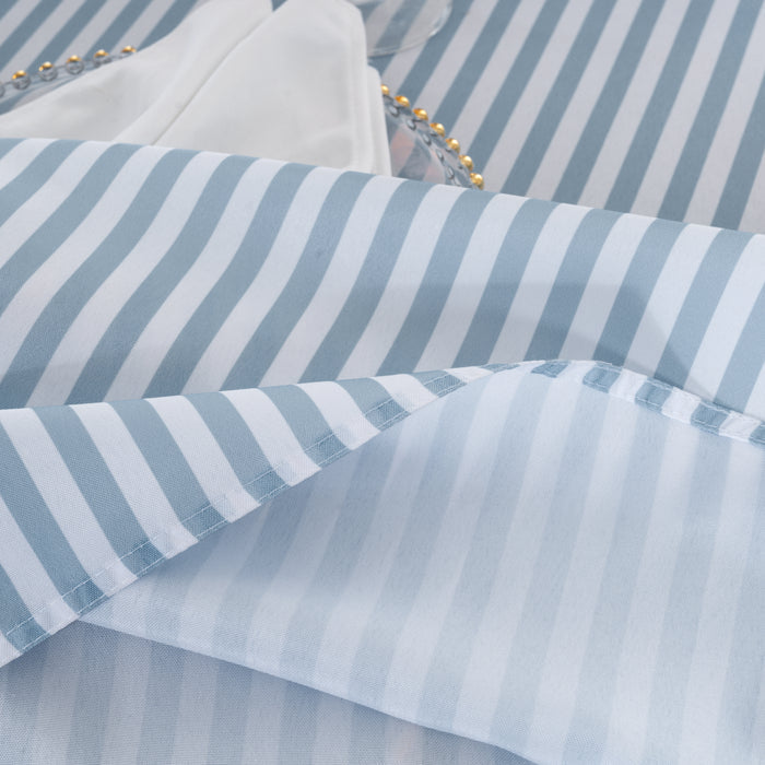 132" Round Seersucker Polyester Tablecloth - Dusty Blue (1pc)
