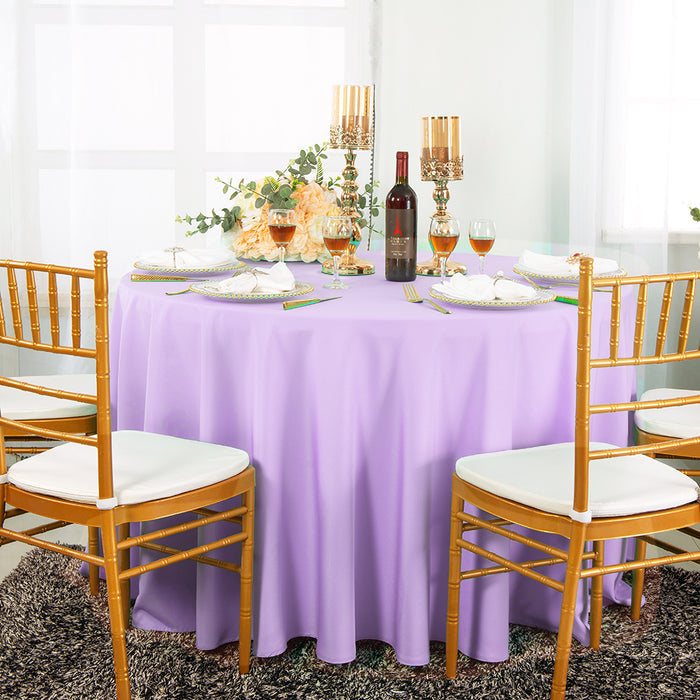 132" Seamless Round Economy Polyester Tablecloth - Lavender (1pc)