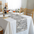 13"x108" Galilean Jacquard Polyester Table Runner - Black (1pc)