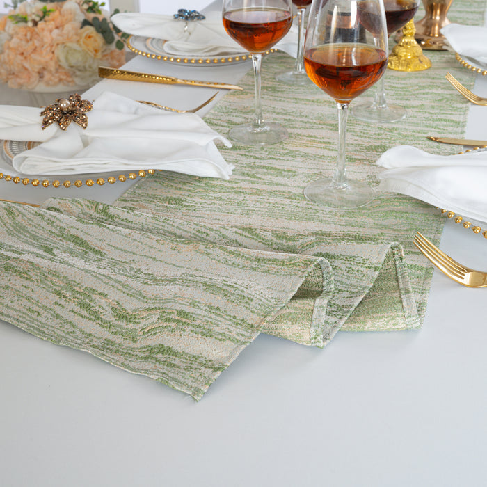 13"x108" Galilean Jacquard Polyester Table Runner - Sage Green (1pc)