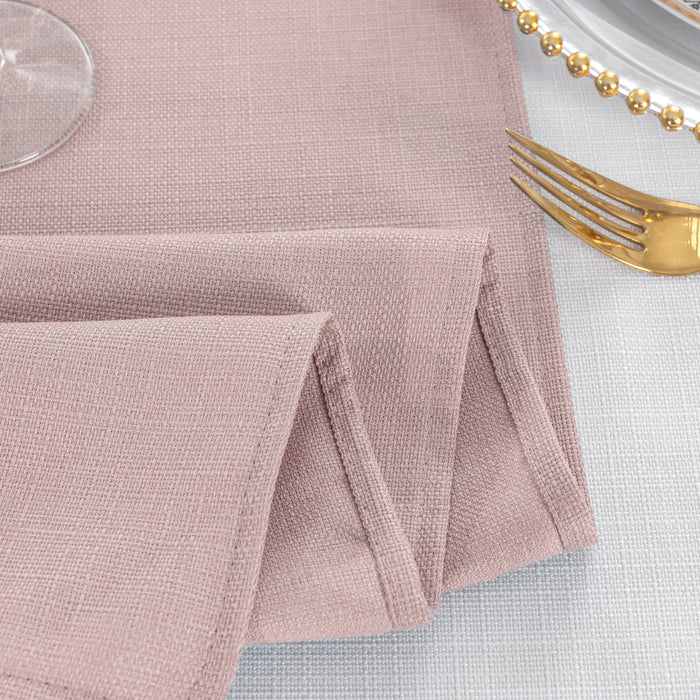 13"x108" Rustic Panama Linen Table Runners - Blush Pink/Rose Gold (1pc)