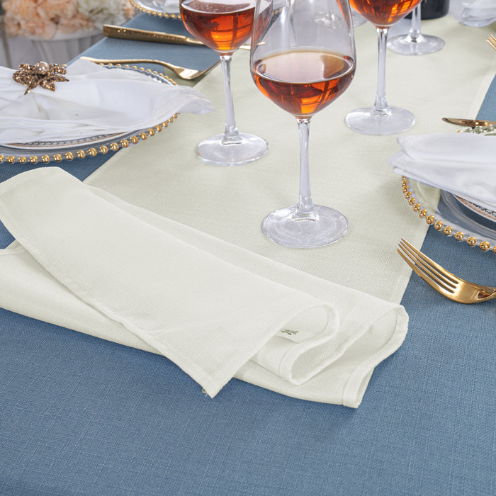 13"x108" Rustic Panama Linen Table Runners - Ivory (1pc)